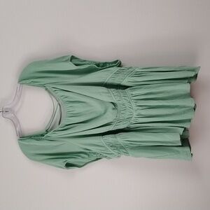 Torrid Mint Green Peasant Milk Maid Style Corset Tie Back Feminine Boho Top